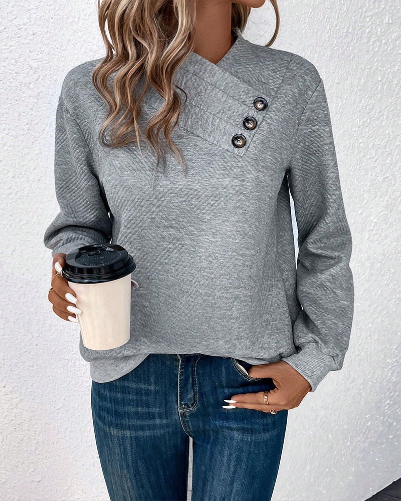 Button Accent Pullover VORINA