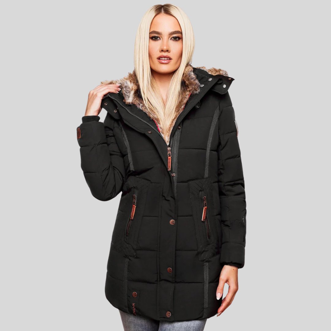 Fur lined puffer jacket best sale