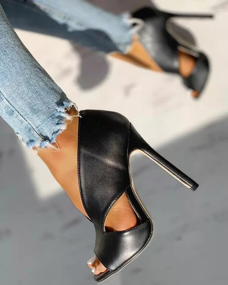 Cutout peep toe heels online