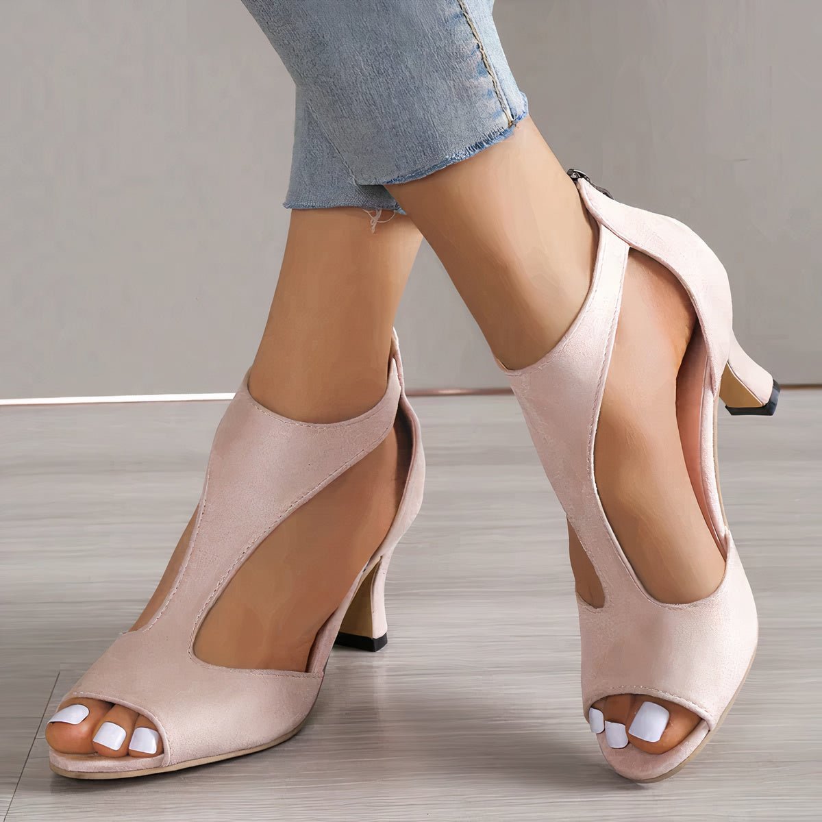 Peep Toe Cutout Heels