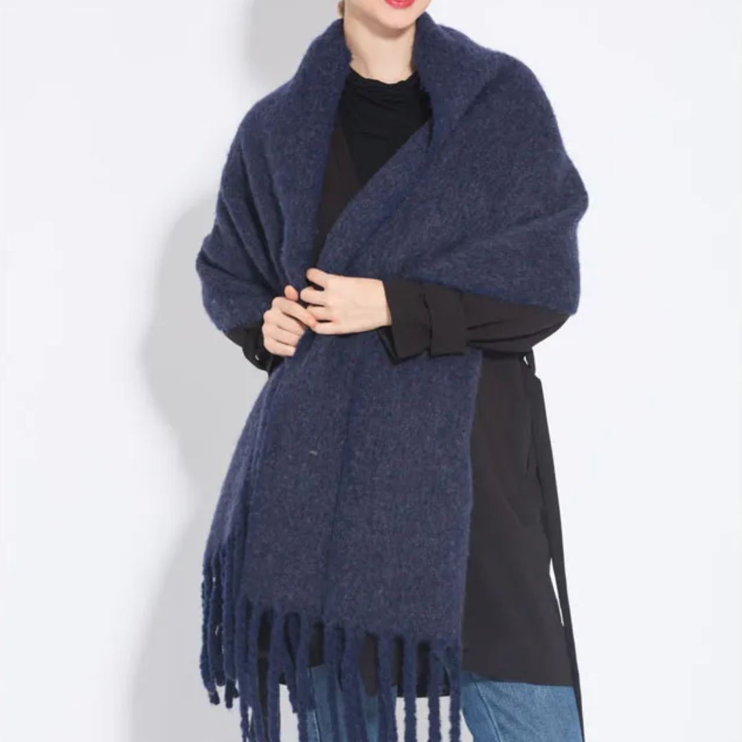 Soft Cashmere-Blend Fringed Scarf