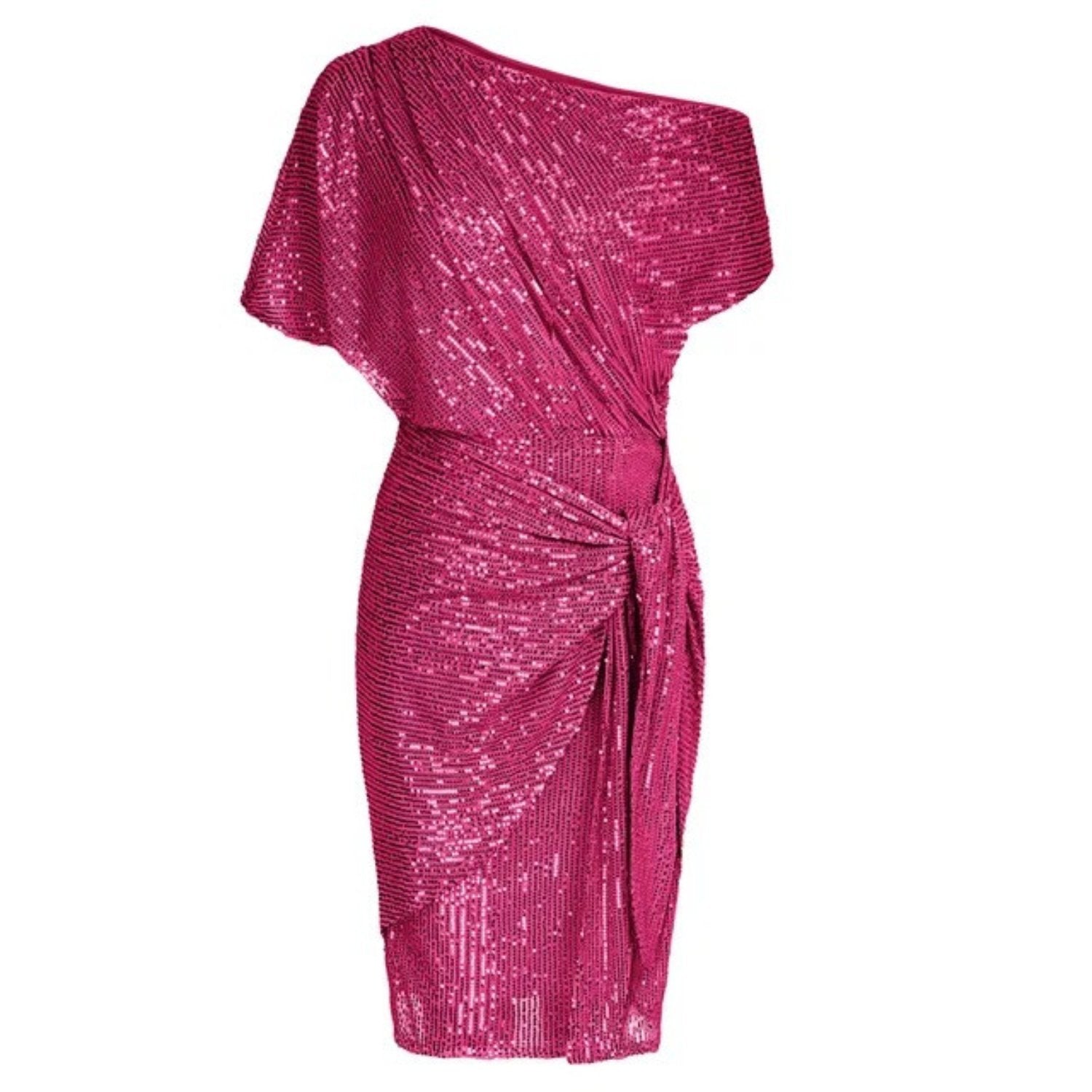 VORINAAsymmetric Glitter Cocktail Dress with SequinsWomen's Dress