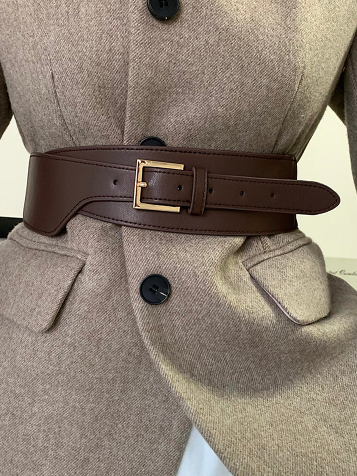 Vorina Luxury FashionAsymmetric Leather BeltBelts