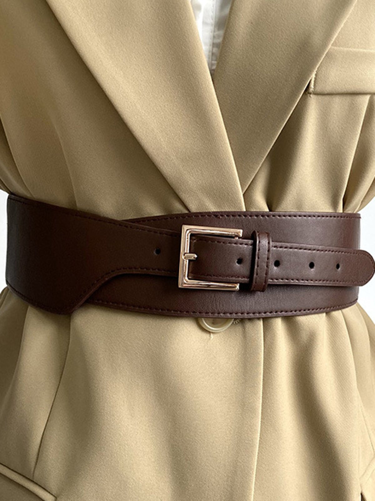 Vorina Luxury FashionAsymmetric Leather BeltBelts