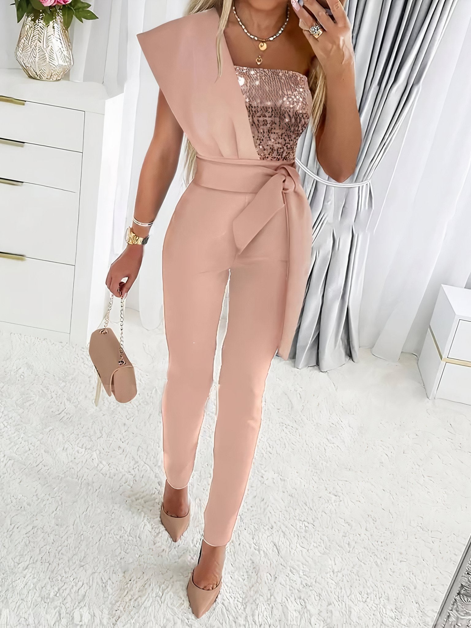 Sparkly bodycon jumpsuit on sale