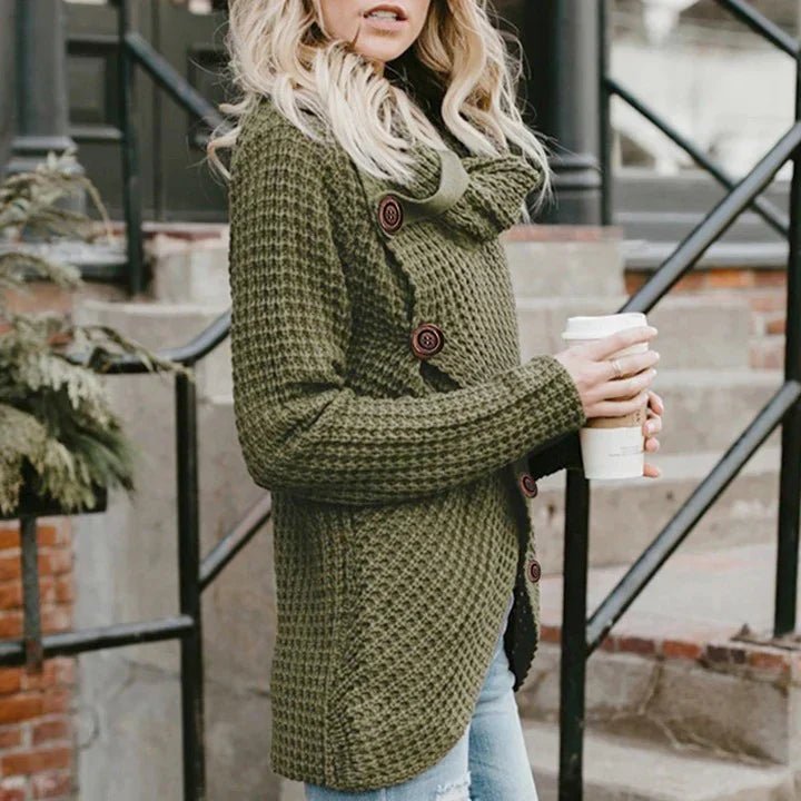 VORINAButtoned Knit Wrap SweaterSweater