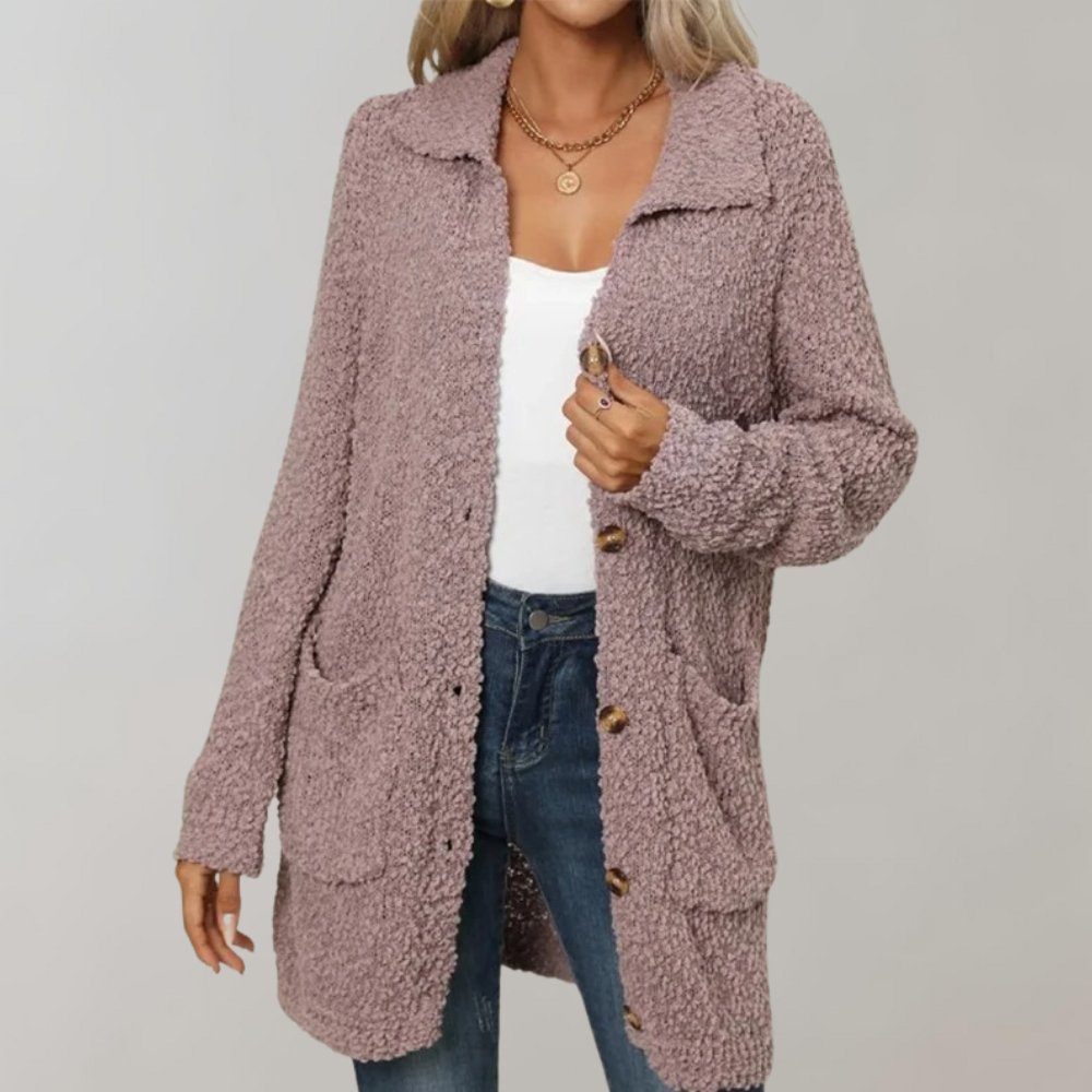 VORINAButtoned Teddy CoatWomen's Coats