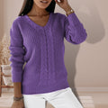 VORINACable Knit V - Neck SweaterWomen's Sweaters