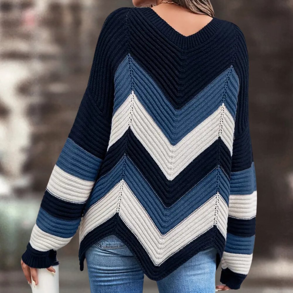 VORINAChevron Stripe SweaterWomen's Sweater