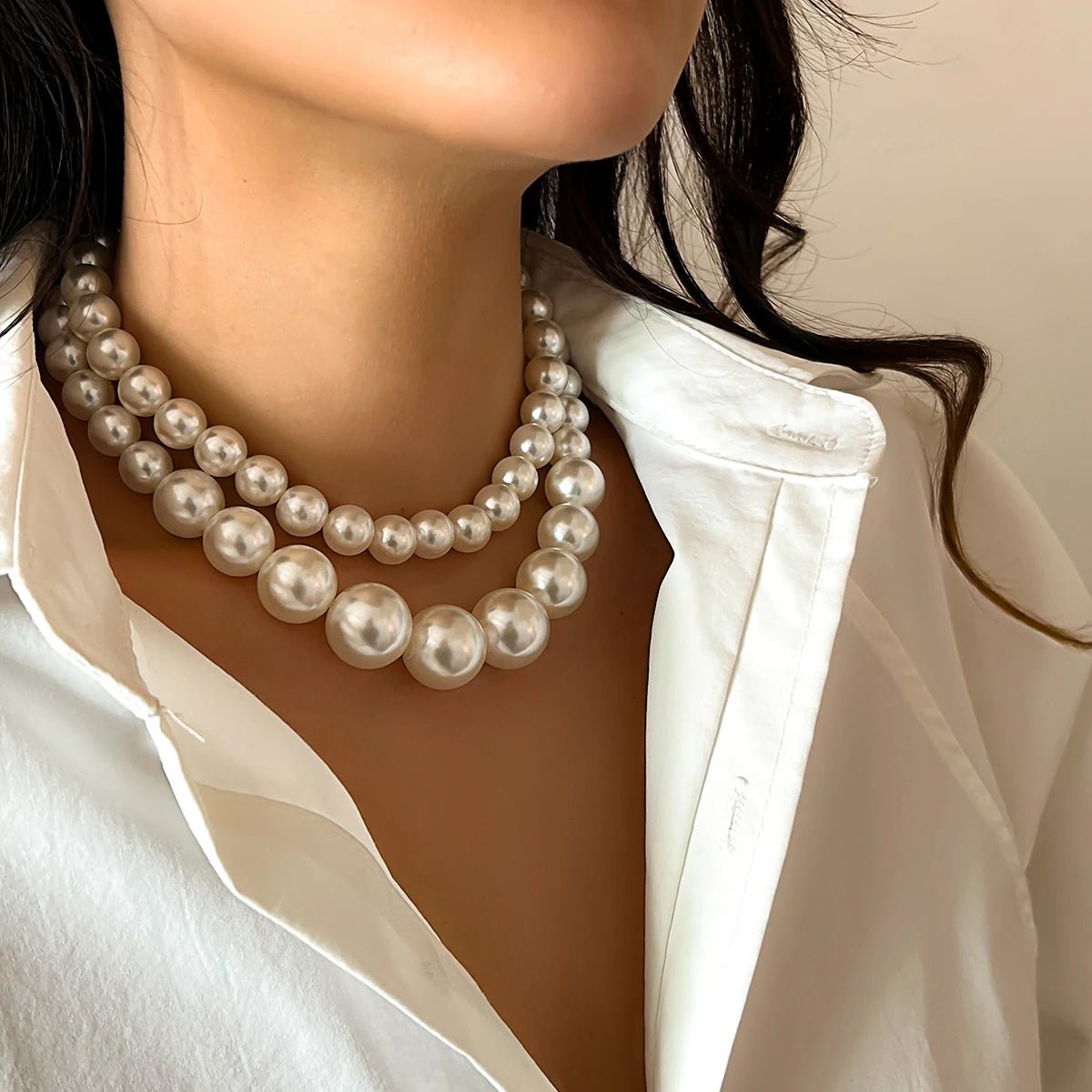 Vorina Luxury FashionElegant 2Pcs PearlNecklaces