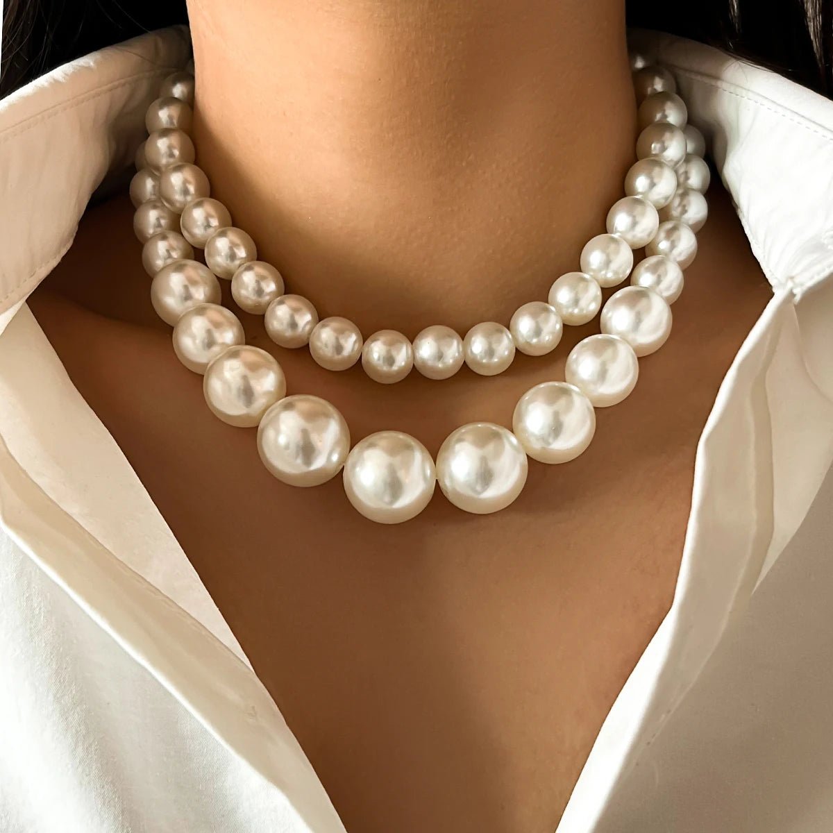 Vorina Luxury FashionElegant 2Pcs PearlNecklaces