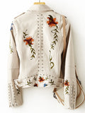 VORINAEmbroidered Leather JacketWomen's Jacket