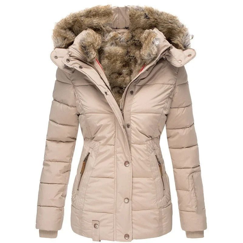 VORINAFaux Fur Hooded Puffer JacketJackets & Coats