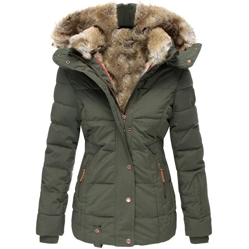 VORINAFaux Fur Hooded Puffer JacketJackets & Coats