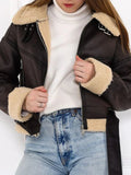 VORINAFaux Leather Shearling JacketCoats & Jackets