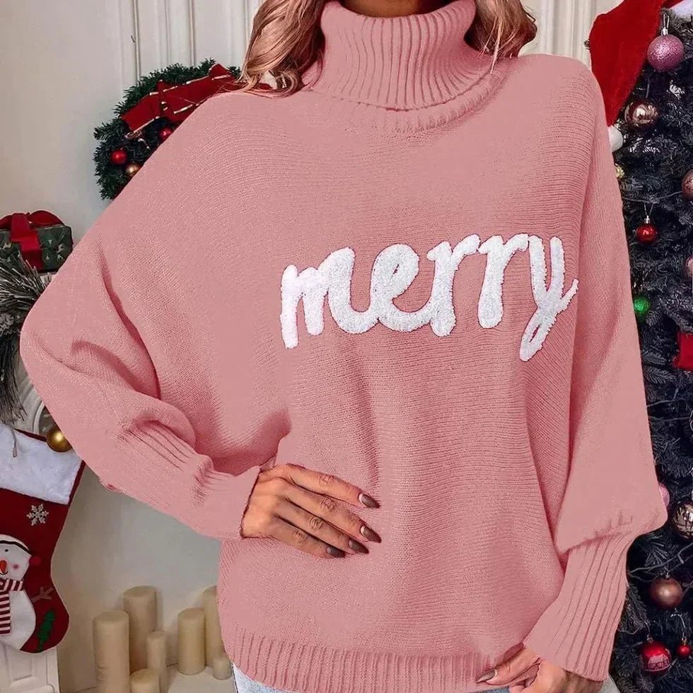 VORINAFestive "Merry" Turtleneck SweaterSweater