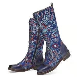 VORINAFloral Embossed Lace - Up Bootsboots