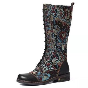 VORINAFloral Embossed Lace - Up Bootsboots