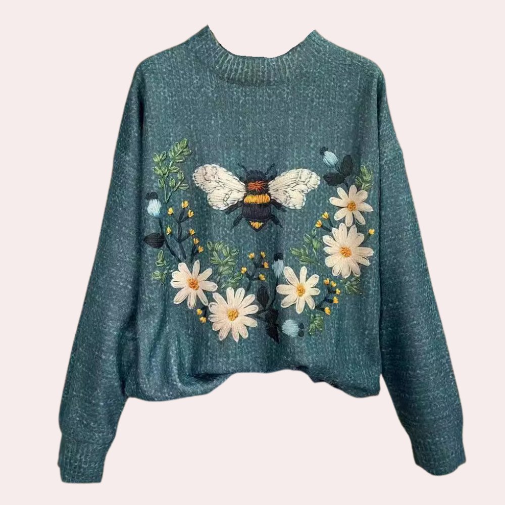 VORINAFloral Embroidered SweatshirtWomen's Sweatshirts