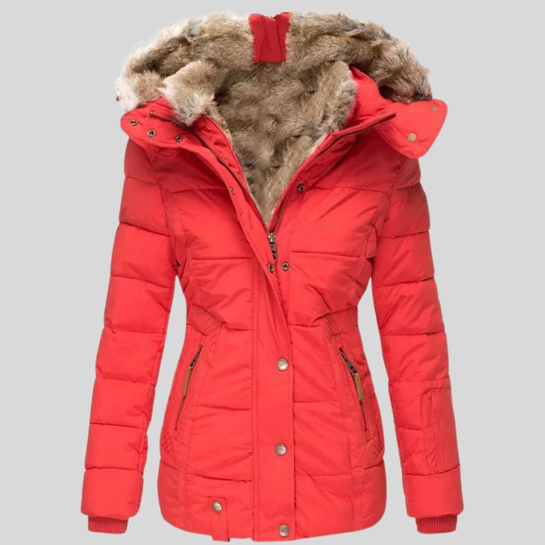 Fleece lined puffer coat online