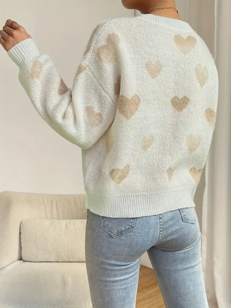 VORINAHeart Pattern SweaterWomen's Sweater