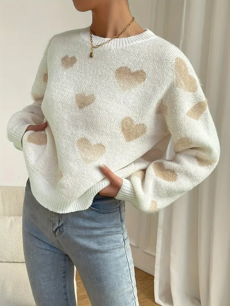 VORINAHeart Pattern SweaterWomen's Sweater