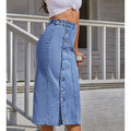 VORINAHigh - Slit Denim SkirtWomen's Skirt