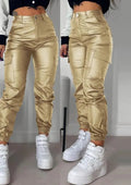 VORINAHigh - Waisted Faux Leather Cargo PantsPants