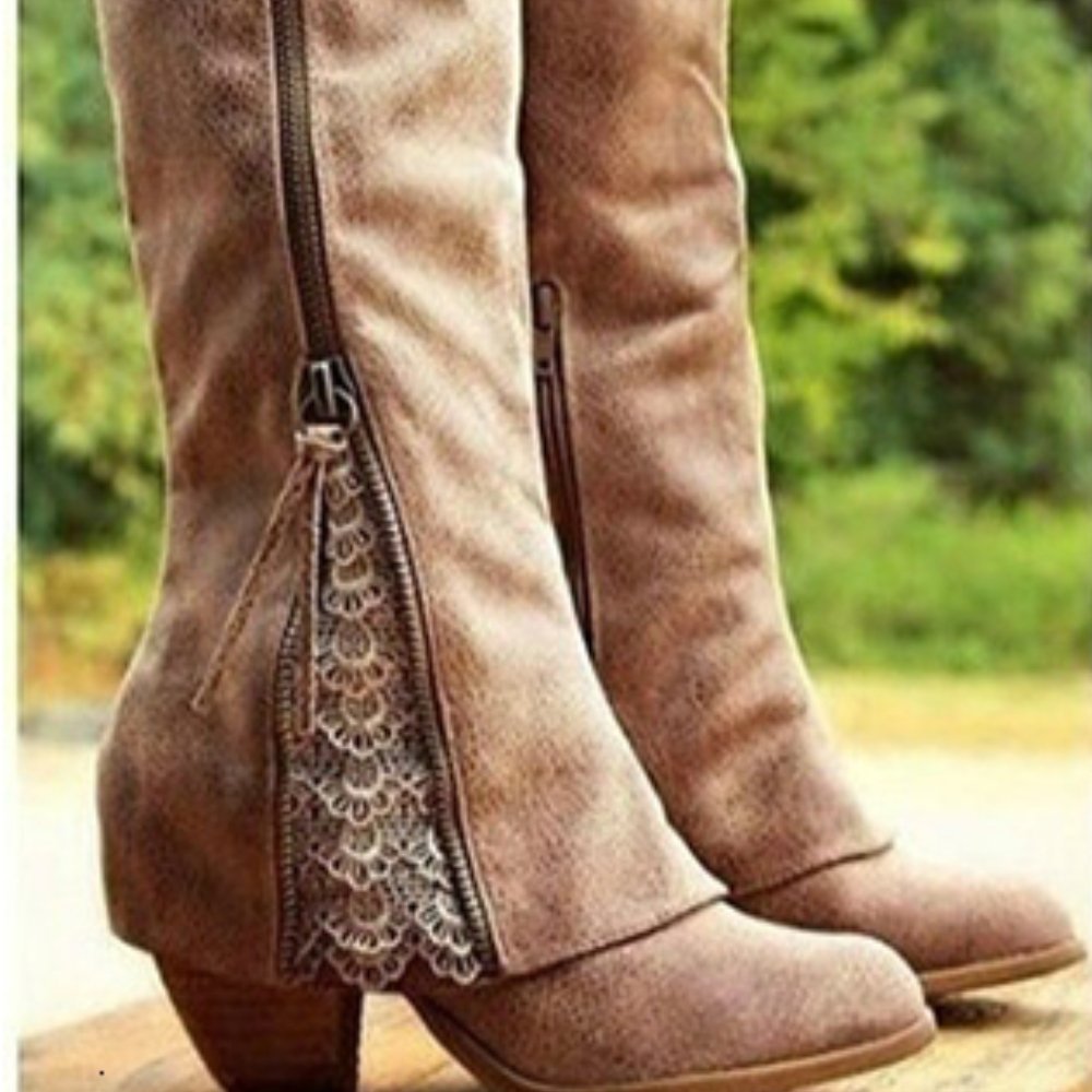 Cowboy boots with lace detail online