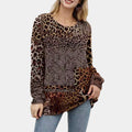 VORINALeopard Print Long Sleeve TopWomen's Shirts