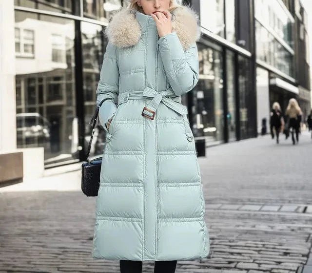 VORINALong Puffer Coat with Fur HoodWomen's Coats