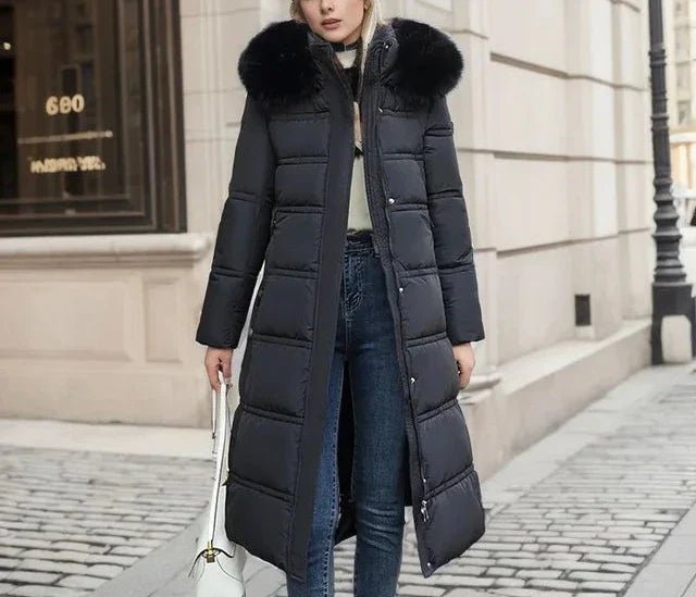 VORINALong Puffer Coat with Fur HoodWomen's Coats