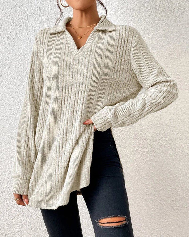 VORINALong Ribbed Knit SweaterSweaters