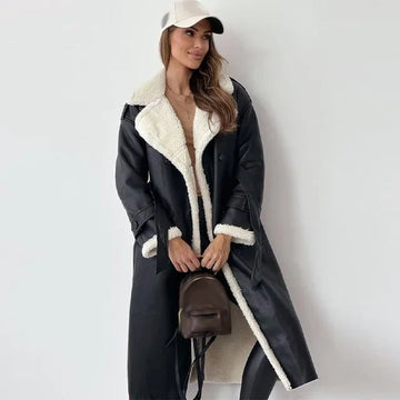 VORINALong Shearling Leather CoatWomen's Coats