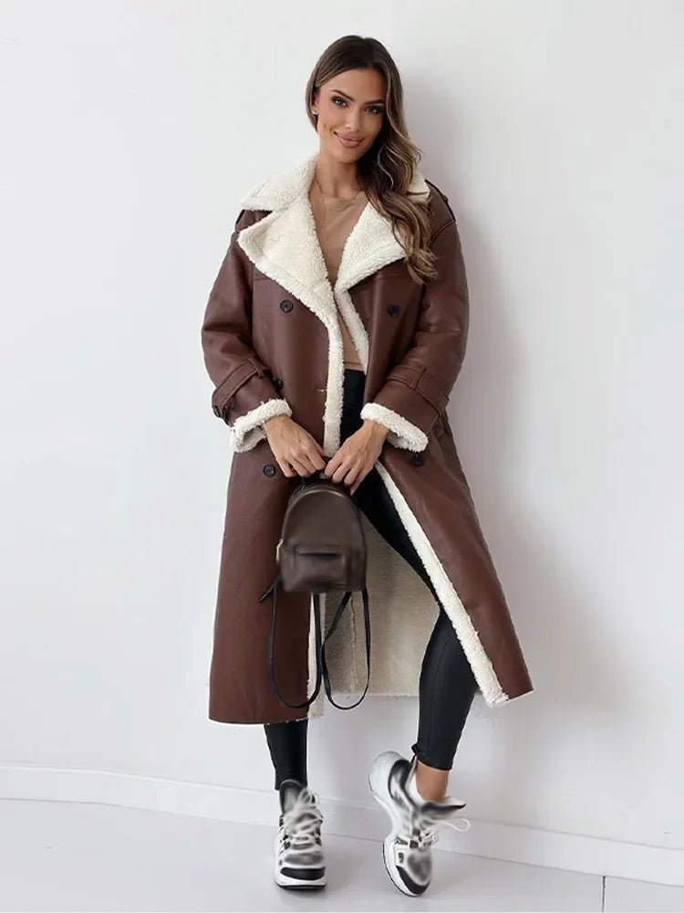 VORINALong Shearling Leather CoatWomen's Coats