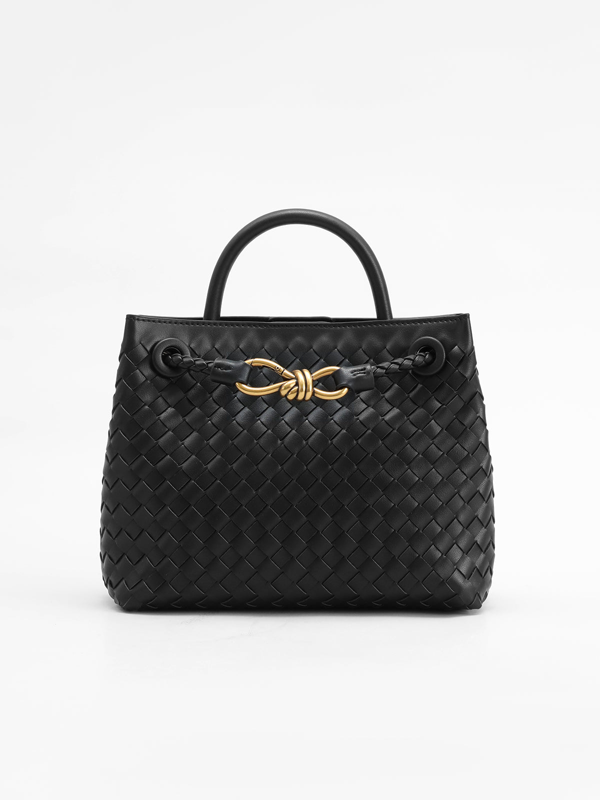 Vorina Luxury FashionMetal Twist Detail Handle BagBag