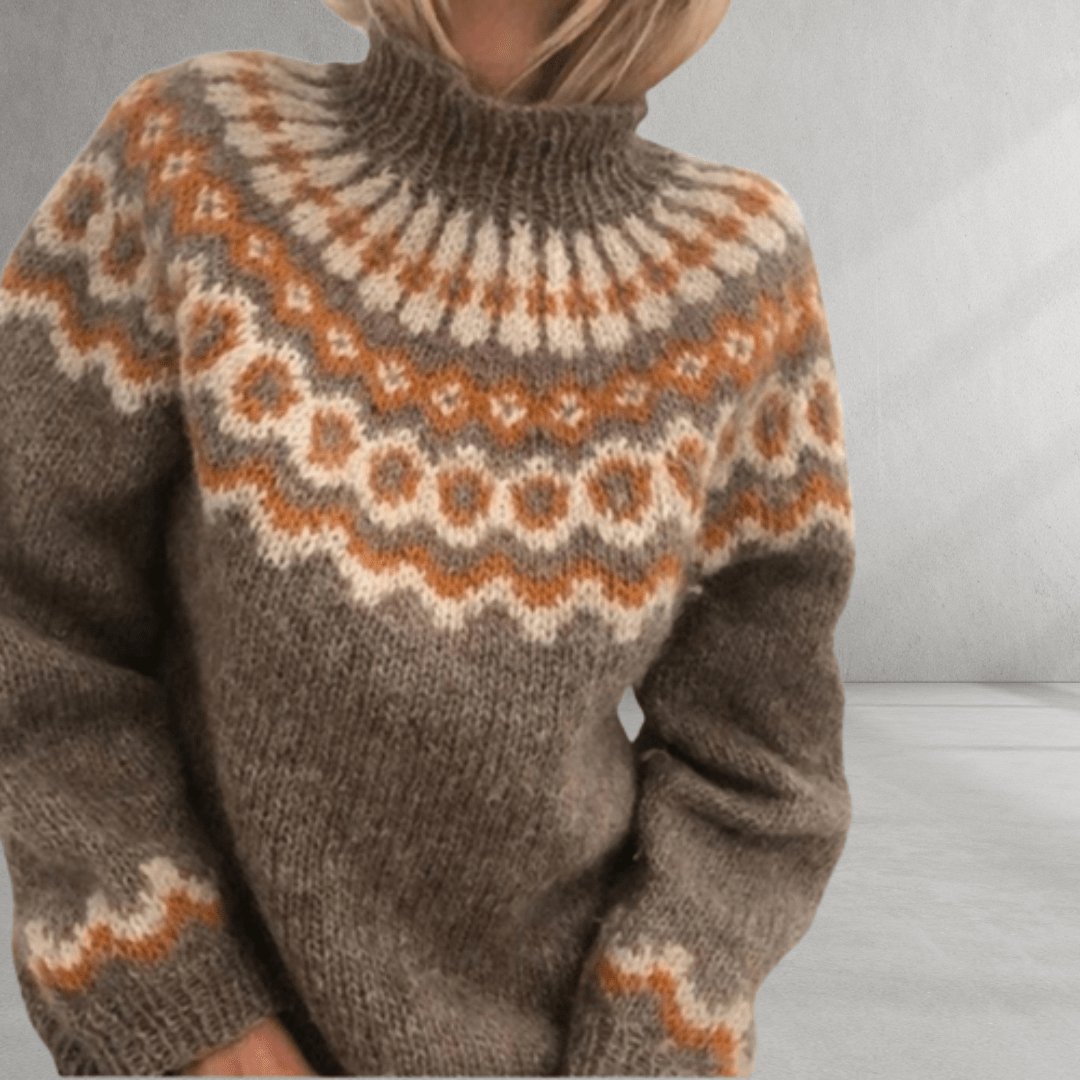 VORINANordic Knit Pattern SweaterWomen's Sweaters