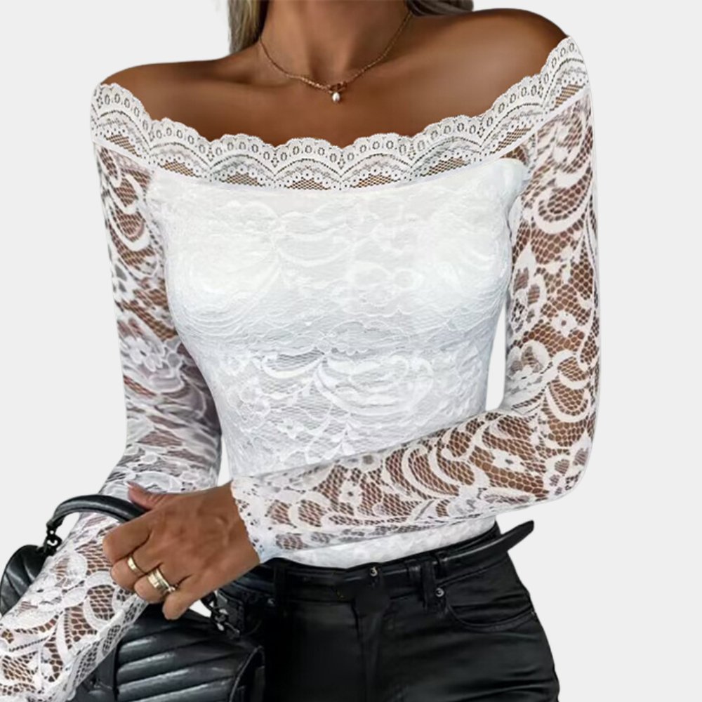 VORINAOff - Shoulder Lace TopWomen's Blouse