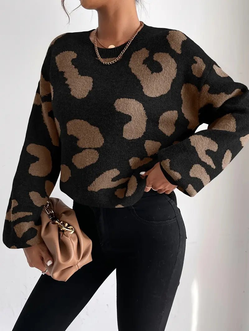 VORINAOversized Animal Print SweaterSweater