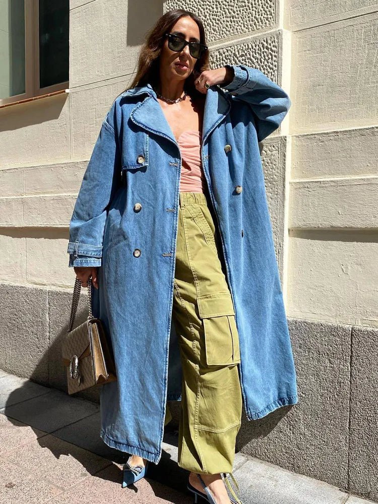 VORINAOversized Denim Trench CoatCoats & Jackets