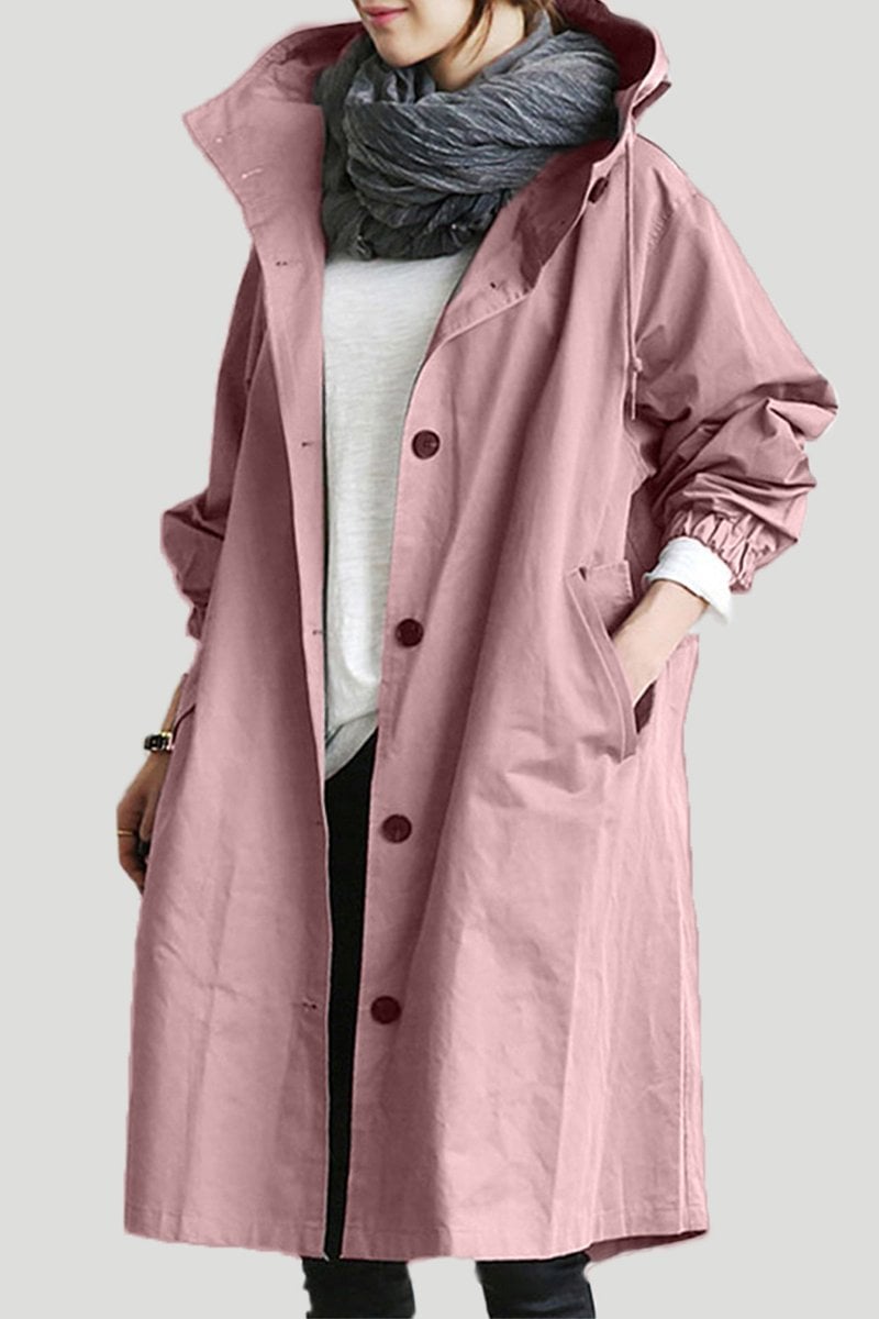 Vorina Luxury FashionOversized Lightweight Trench Coat - Relaxed Fit WindbreakerRain coat