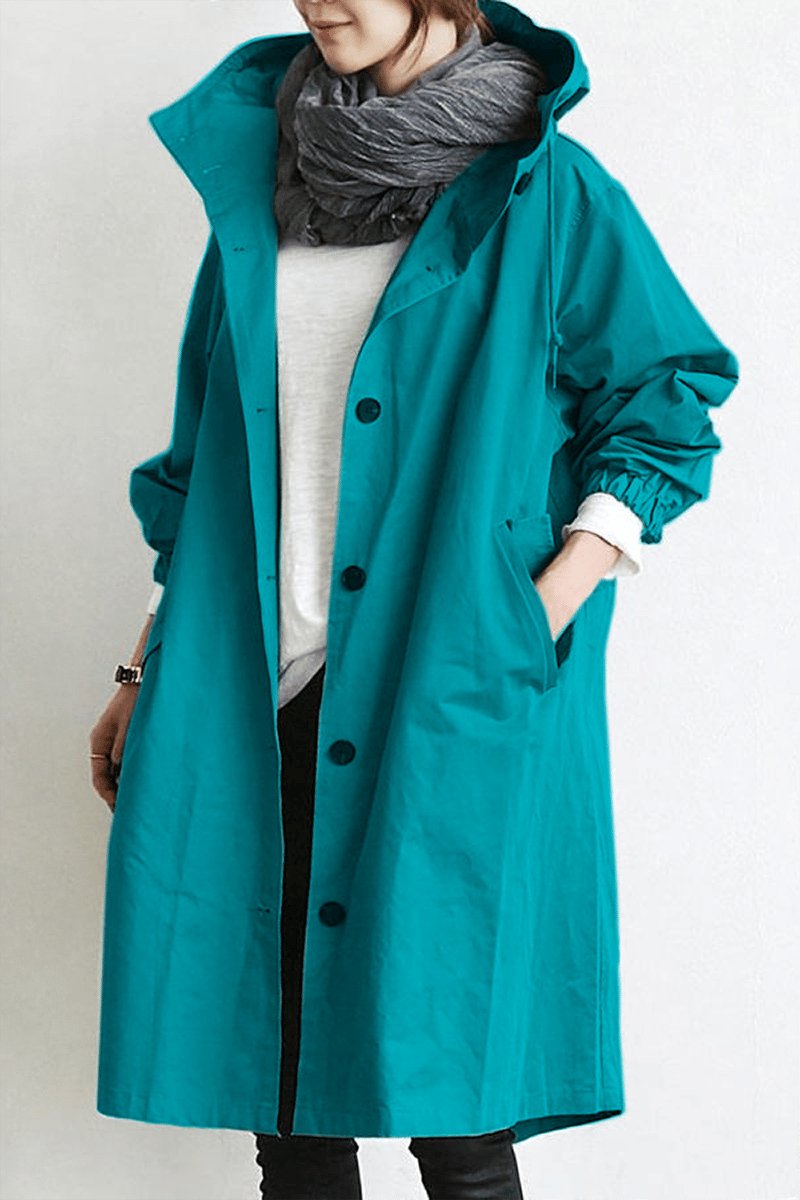 Vorina Luxury FashionOversized Lightweight Trench Coat - Relaxed Fit WindbreakerRain coat