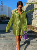 VORINAOversized Sequin ShirtWomen's Blouse