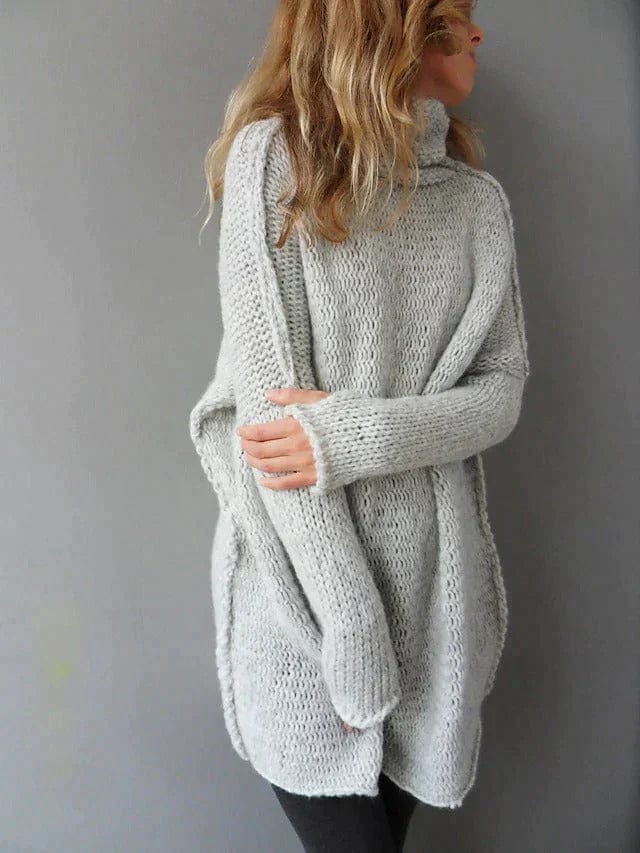 VORINAOversized Turtleneck Tunic SweaterWomen's Sweaters