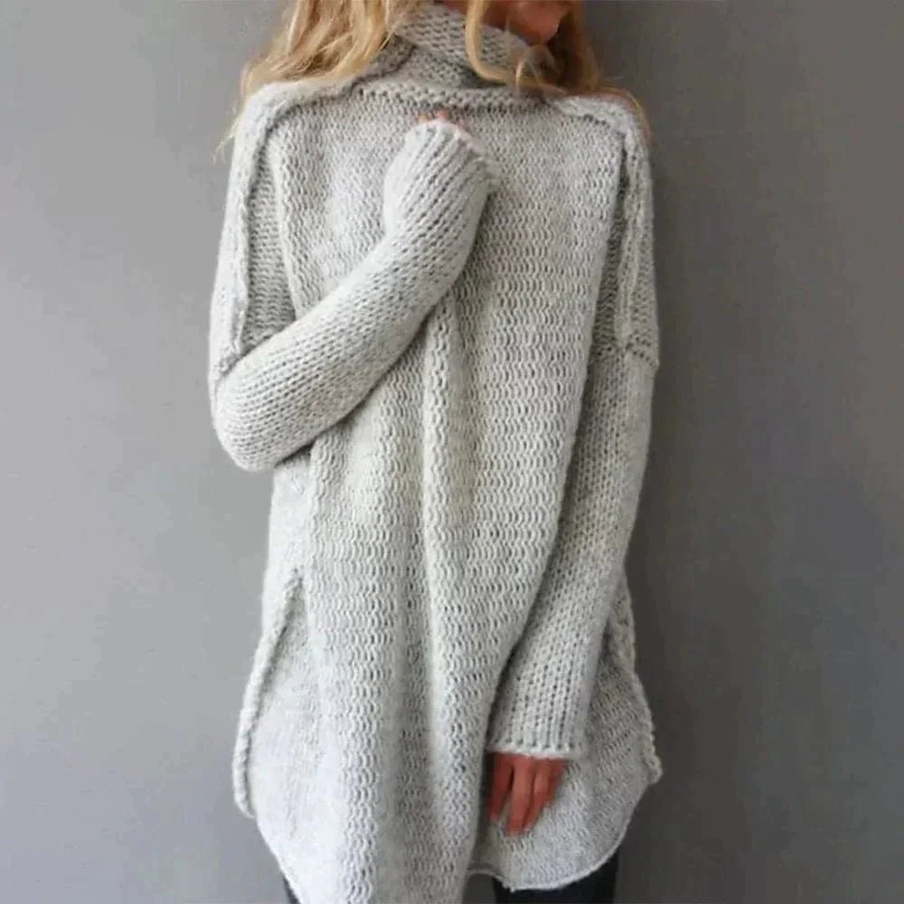 VORINAOversized Turtleneck Tunic SweaterWomen's Sweaters