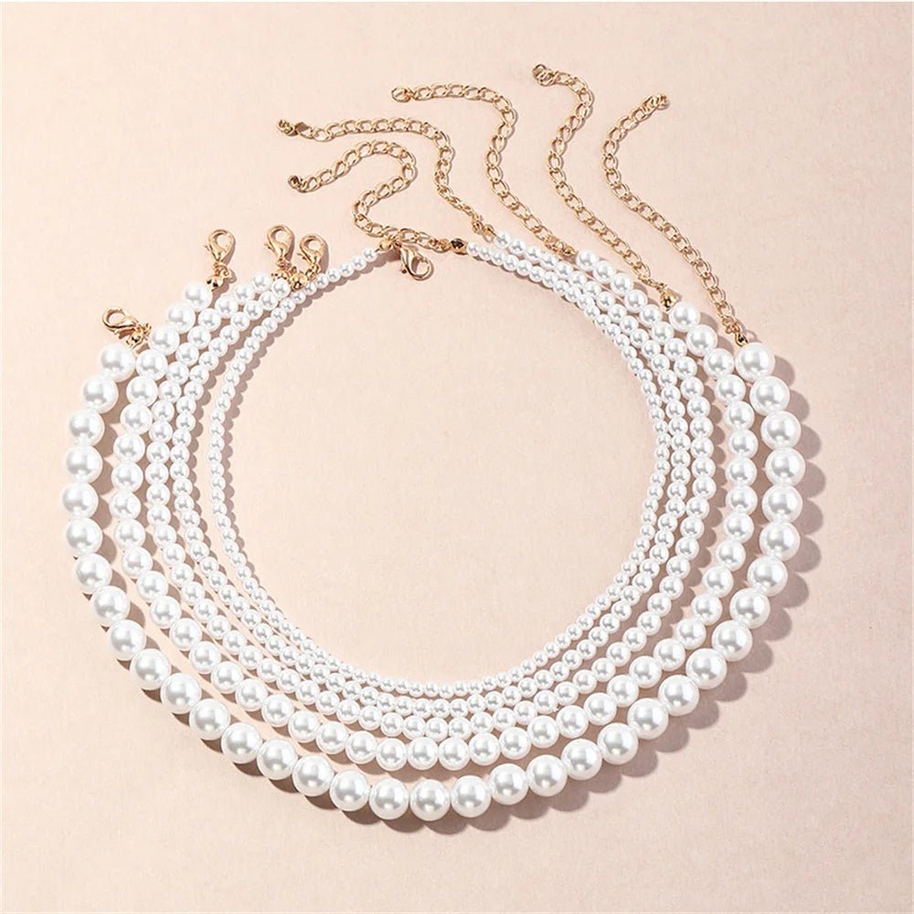 Vorina Luxury FashionPearl Chain Necklace For