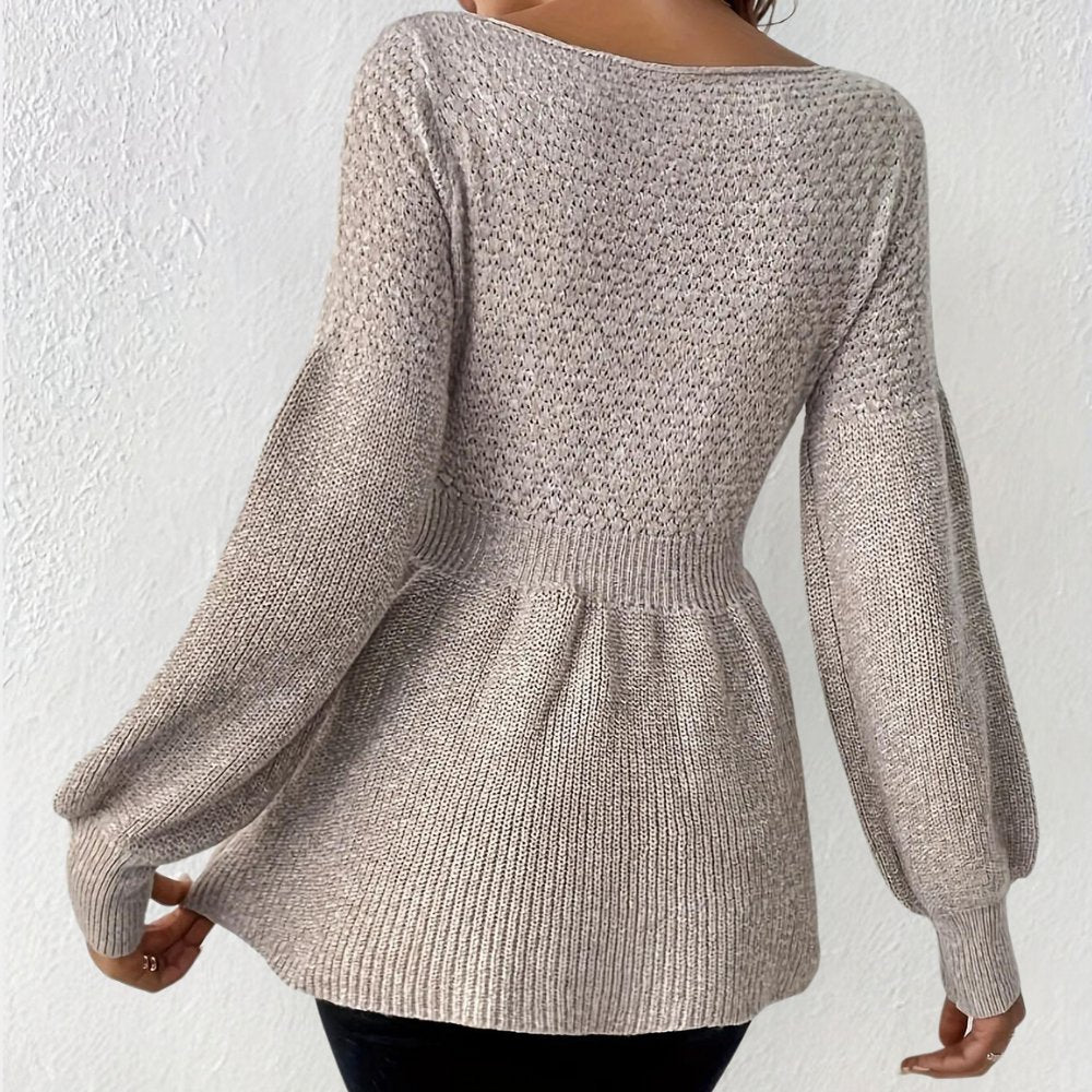 VORINAPuff Sleeve Knit SweaterWomen's Sweater