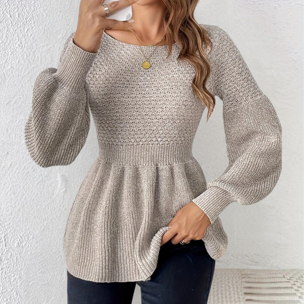 VORINAPuff Sleeve Knit SweaterWomen's Sweater