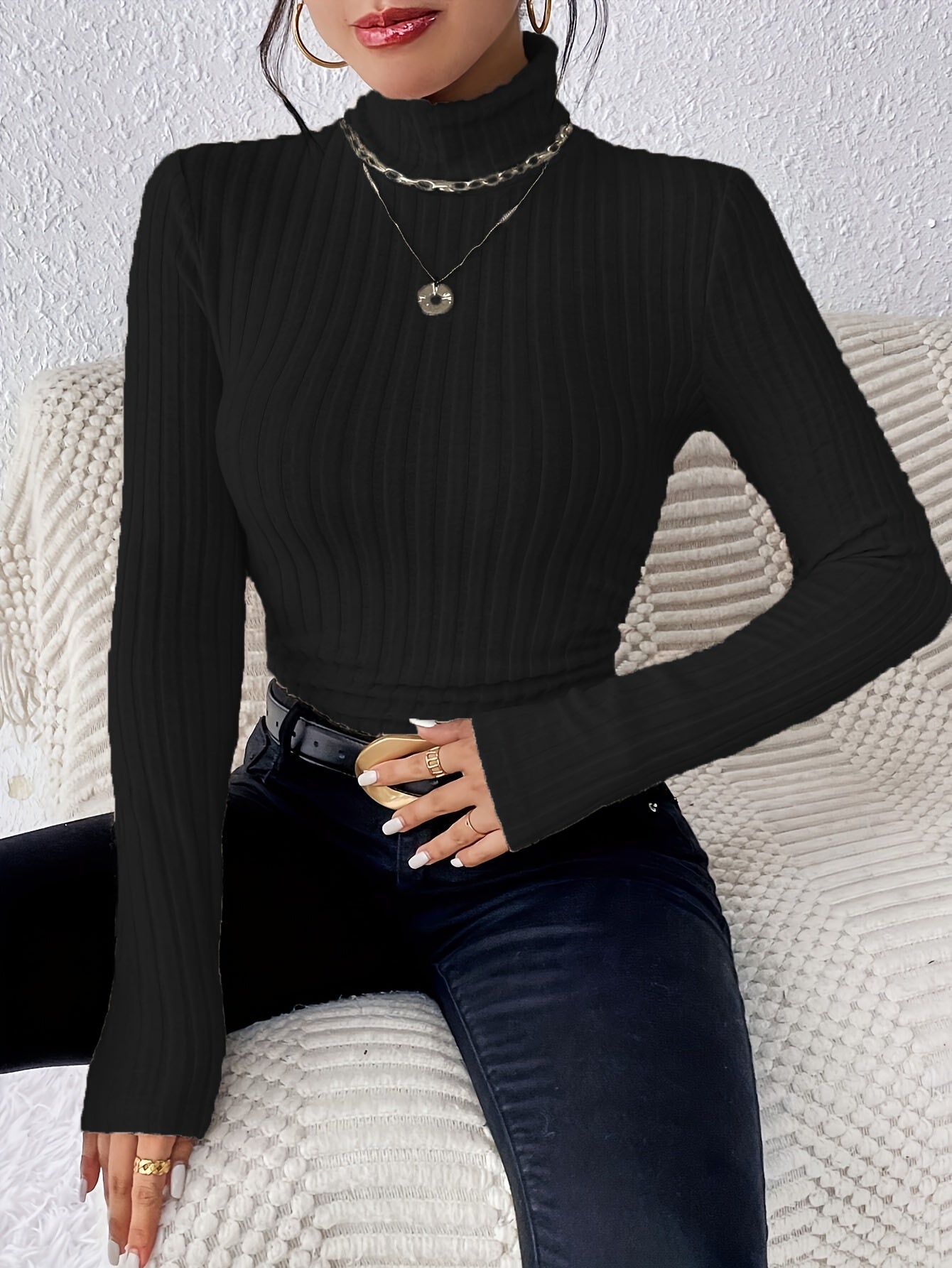 VORINARibbed Turtleneck SweaterSweater