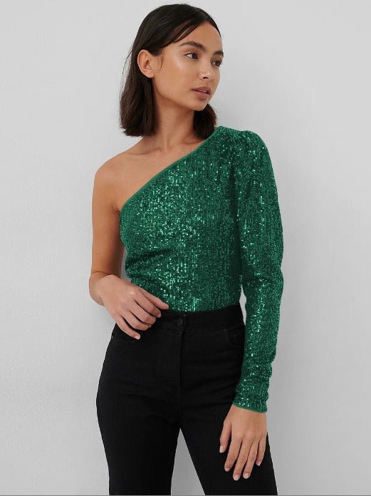 VORINASequin One - Shoulder TopWomen's Blouse